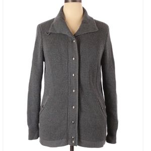 Eileen Fisher 100% Merino Wool Ribbed Gray Sweater